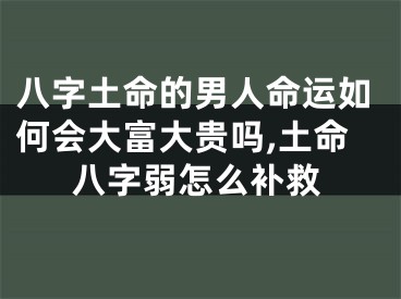 八字土命的男人命运如何会大富大贵吗,土命八字弱怎么补救
