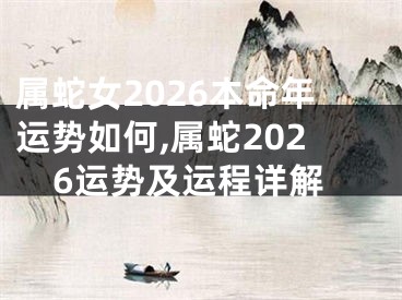 属蛇女2026本命年运势如何,属蛇2026运势及运程详解