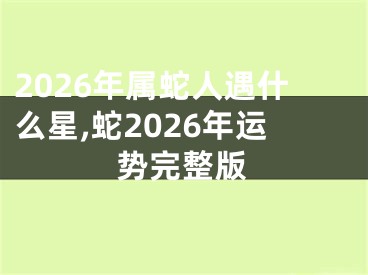 2026年属蛇人遇什么星,蛇2026年运势完整版