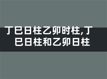 丁巳日柱乙卯时柱,丁巳日柱和乙卯日柱