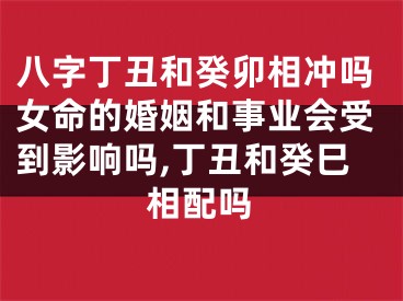 八字丁丑和癸卯相冲吗女命的婚姻和事业会受到影响吗,丁丑和癸巳相配吗