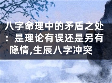 八字命理中的矛盾之处:是理论有误还是另有隐情,生辰八字冲突