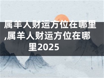 属羊人财运方位在哪里,属羊人财运方位在哪里2025