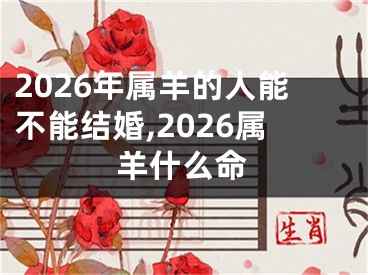 2026年属羊的人能不能结婚,2026属羊什么命