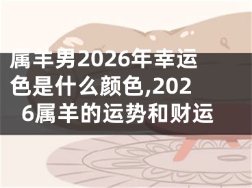 属羊男2026年幸运色是什么颜色,2026属羊的运势和财运