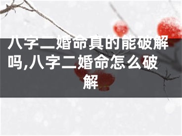八字二婚命真的能破解吗,八字二婚命怎么破解