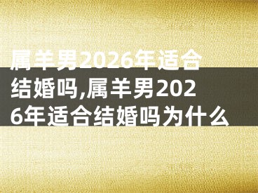 属羊男2026年适合结婚吗,属羊男2026年适合结婚吗为什么