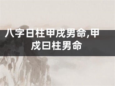 八字日柱甲戌男命,甲戍曰柱男命