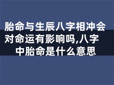 胎命与生辰八字相冲会对命运有影响吗,八字中胎命是什么意思