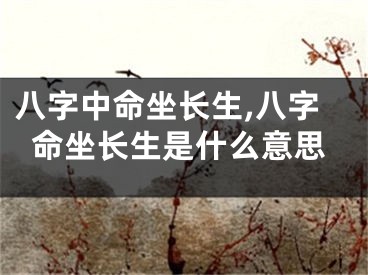八字中命坐长生,八字命坐长生是什么意思