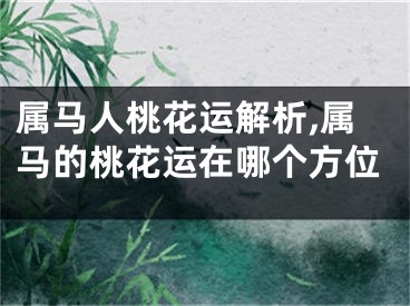 属马人桃花运解析,属马的桃花运在哪个方位