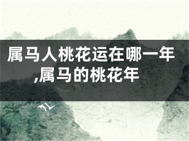 属马人桃花运在哪一年,属马的桃花年