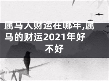 属马人财运在哪年,属马的财运2021年好不好