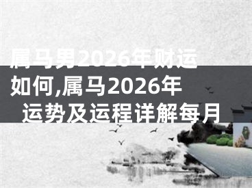 属马男2026年财运如何,属马2026年运势及运程详解每月