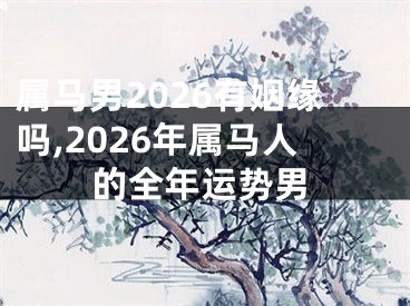 属马男2026有姻缘吗,2026年属马人的全年运势男