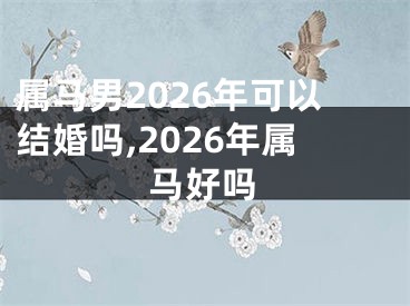 属马男2026年可以结婚吗,2026年属马好吗