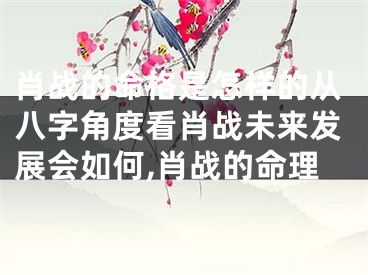 肖战的命格是怎样的从八字角度看肖战未来发展会如何,肖战的命理