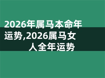 2026年属马本命年运势,2026属马女人全年运势
