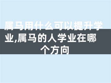 属马用什么可以提升学业,属马的人学业在哪个方向