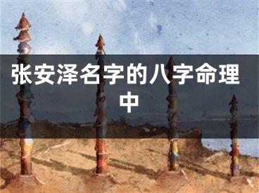 张安泽名字的八字命理中