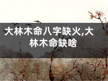 大林木命八字缺火,大林木命缺啥