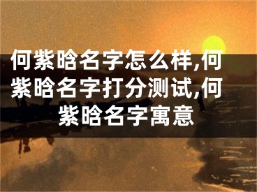 何紫晗名字怎么样,何紫晗名字打分测试,何紫晗名字寓意