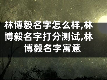 林博毅名字怎么样,林博毅名字打分测试,林博毅名字寓意