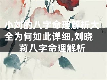 小刘的八字命理解析大全为何如此详细,刘晓莉八字命理解析