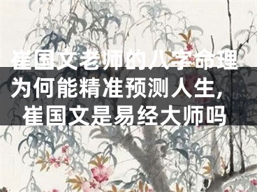 崔国文老师的八字命理为何能精准预测人生,崔国文是易经大师吗