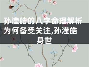 孙滢皓的八字命理解析为何备受关注,孙滢皓身世