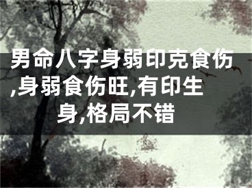 男命八字身弱印克食伤,身弱食伤旺,有印生身,格局不错