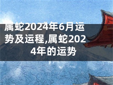 属蛇2024年6月运势及运程,属蛇2024年的运势
