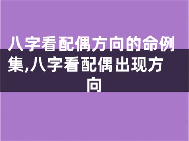 八字看配偶方向的命例集,八字看配偶出现方向