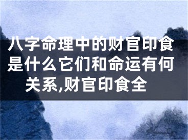 八字命理中的财官印食是什么它们和命运有何关系,财官印食全