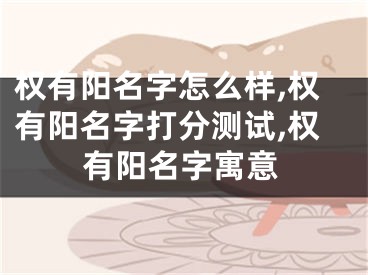 权有阳名字怎么样,权有阳名字打分测试,权有阳名字寓意