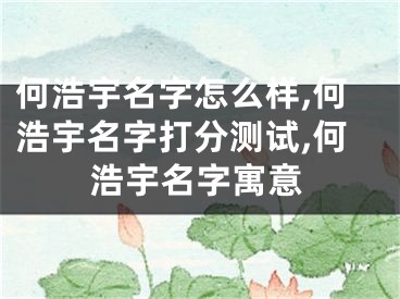 何浩宇名字怎么样,何浩宇名字打分测试,何浩宇名字寓意