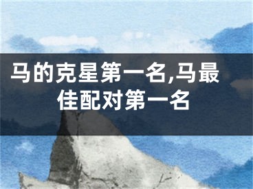马的克星第一名,马最佳配对第一名
