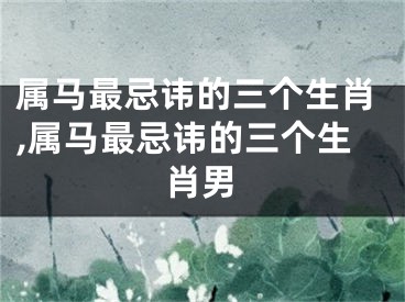属马最忌讳的三个生肖,属马最忌讳的三个生肖男