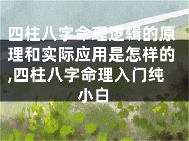 四柱八字命理逻辑的原理和实际应用是怎样的,四柱八字命理入门纯小白