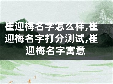 崔迎梅名字怎么样,崔迎梅名字打分测试,崔迎梅名字寓意