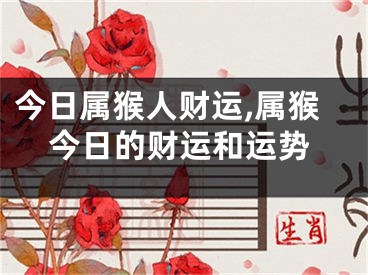 今日属猴人财运,属猴今日的财运和运势