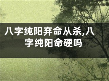八字纯阳弃命从杀,八字纯阳命硬吗