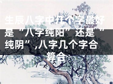 生辰八字中几个字最好是“八字纯阳”还是“纯阴”,八字几个字合算合