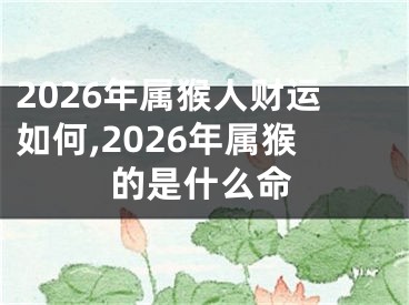 2026年属猴人财运如何,2026年属猴的是什么命
