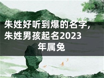 朱姓好听到爆的名字,朱姓男孩起名2023年属兔