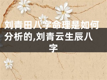 刘青田八字命理是如何分析的,刘青云生辰八字
