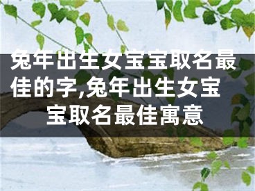兔年出生女宝宝取名最佳的字,兔年出生女宝宝取名最佳寓意