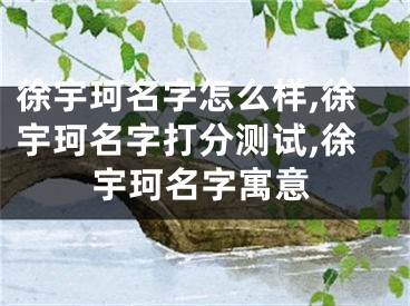 徐宇珂名字怎么样,徐宇珂名字打分测试,徐宇珂名字寓意
