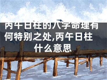 丙午日柱的八字命理有何特别之处,丙午日柱什么意思