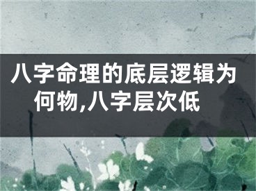 八字命理的底层逻辑为何物,八字层次低